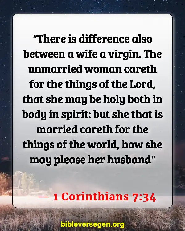 Bible Verses About Singleness (1 Corinthians 7:34)