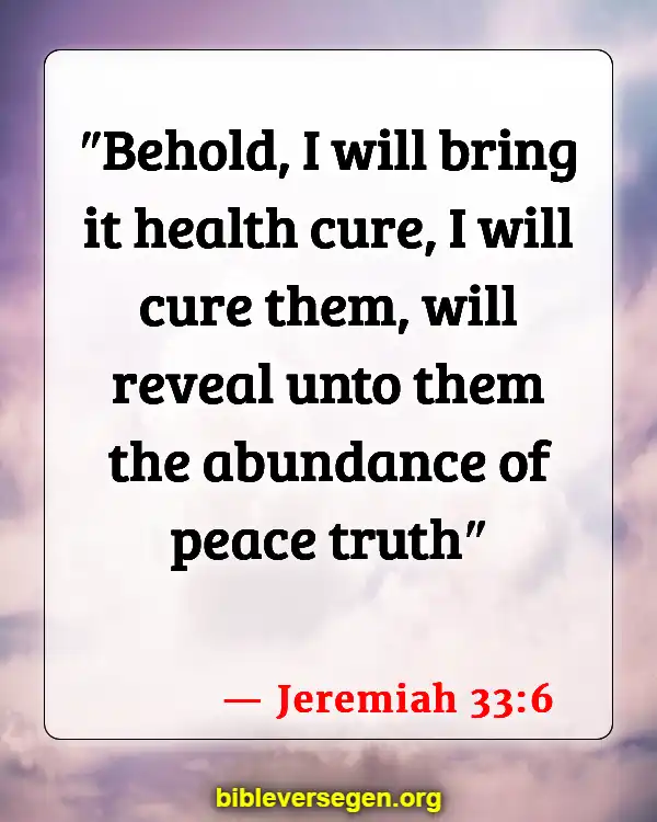 Bible Verses About Healthy Lifestyle (Jeremiah 33:6)