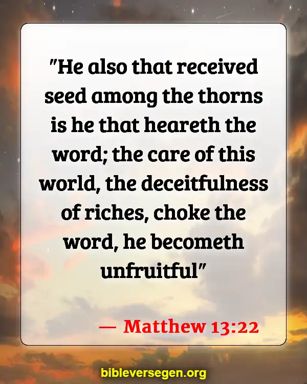 Bible Verses About Riches (Matthew 13:22)